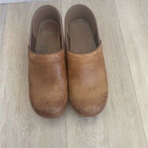 Brown Leather Clogs